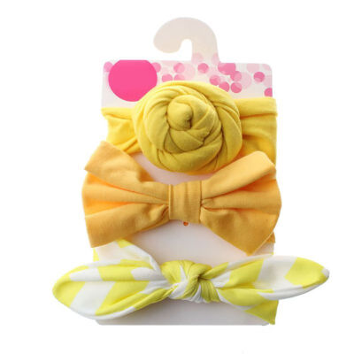 

3PCS Girl Headwear Cute Floral Newborn Toddler Headband Ribbon Elastic Baby Headdress Kids Hair Band Girl Bow Knot