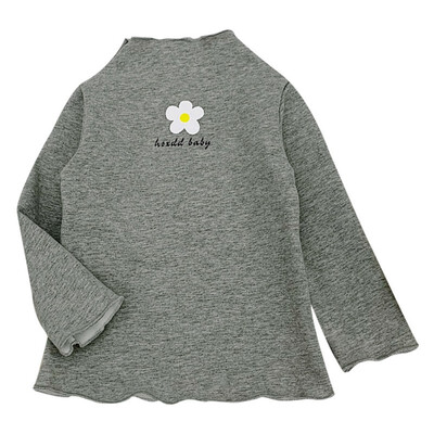 

1-7T Children Clothes New Spring Cute Cartoon Print Plus Velvet Thick Wear High Collar Long Sleeved Cotton Casual T-Shirt
