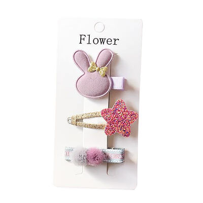 

3 Pieces Set Children Handmade Bow Hair Clip Baby Girls Hair Ring Cloth Fabric Hair Accessories 1-12Y