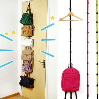 

Popular Adjustable Over Door Straps Hanger Hat Bag Coat Clothes Rack Hooks