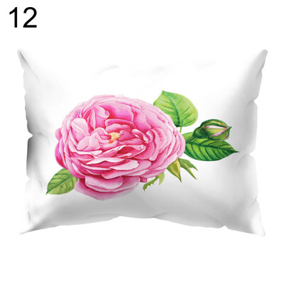 

Flower Peony Rose Pillow Case Cushion Cover Sofa Bed Car Cafe Office Decoration