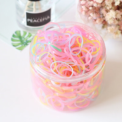 

About 1000pcsbox Kids Disposable Rubber Band Children Girls Thickening Hair Acessories Solid Color Hair Ring