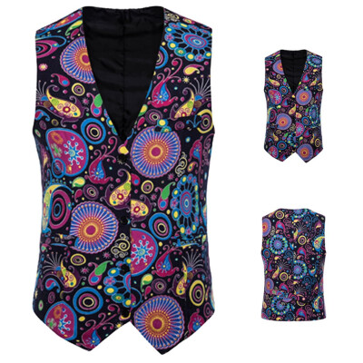 

Toponeto Mens Casual Vintage Ethnic Style Sleeveless Business Vest Top Waistcoat