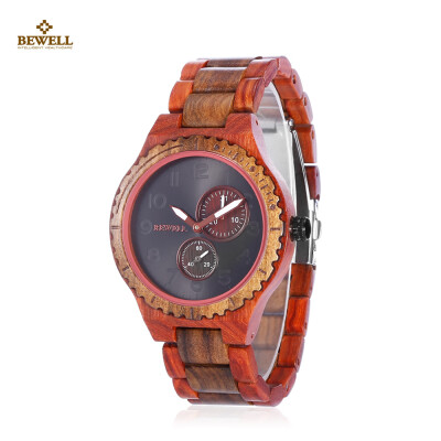 

BEWELL ZS - W154A Male Wooden Watch Calendar Luminous Pointer Natural Wristwatch for Men