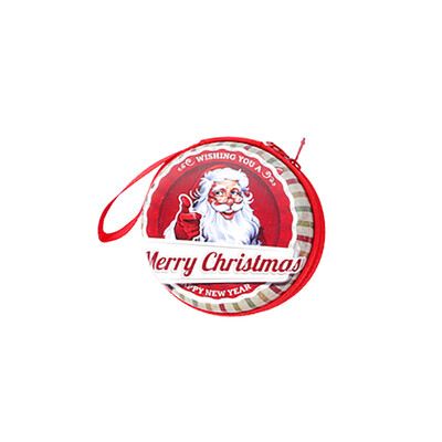 

Gobestart Santa Claus Snowman Tinplate Change Round Creative Coin Headphones Storage Box