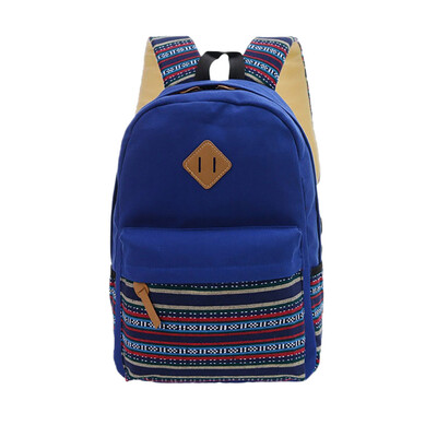 

Tailored Fashion Women Nylon Patchwork Color Capacity Student Backpack Travel Couple Bag