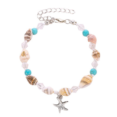 

Bohemia Starfish Turquoise Beach Shell Anklet Bracelets For Women Charm Barefoot Chain Anklets Jewelry Gifts