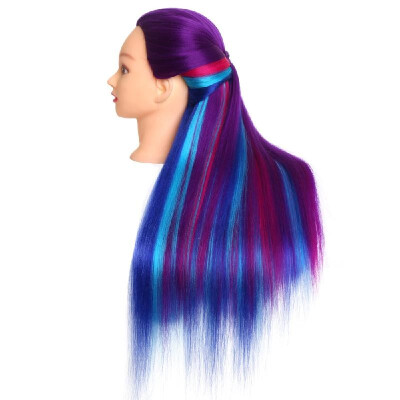 

High-temperature Synthetic Fiber Synthetic Multicolor Gradient Hair Training Models Long Hair 6 Types Optional