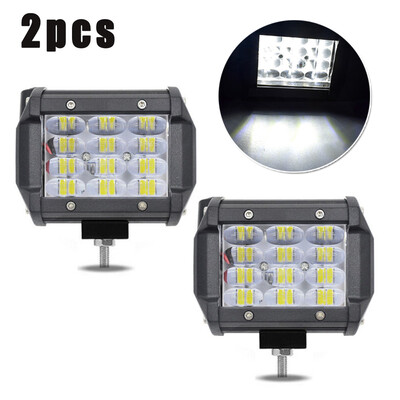 

1 Pair 12LED Work Light Headlight 72W Lens 4 Inch Off-Road Vehicle 120 Degree US