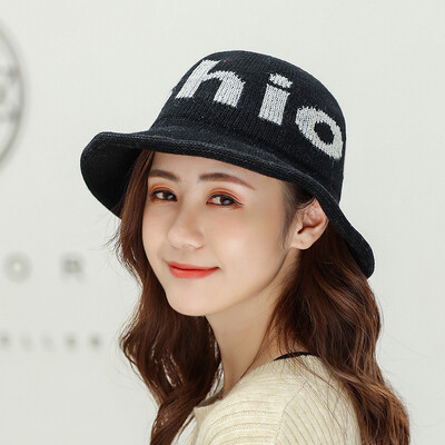 

Fallwinter new warm wool fisherman hat ladies Korean alphabet fashion trend Joker along the basin cap wholesale