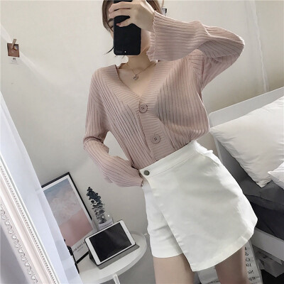 

Womens Skirt Shorts Skirt Solid Color Fashion Trend High Waist Color Skirt Korean Style Loose Casual Wide Leg Shorts