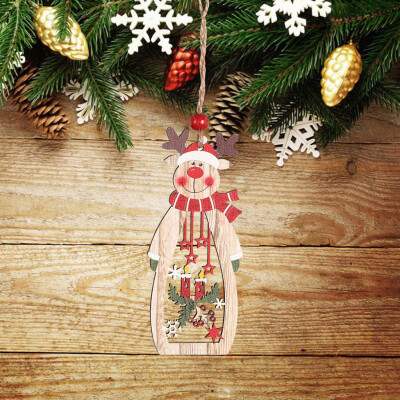 

Tailored Christmas Decorations Wooden Pendant Creative Santa Claus Openwork Ornament