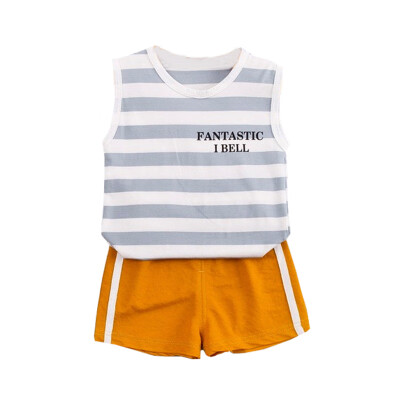 

Summer children clothes 2pcs Baby Boys clothes Casual Sleeveless Striped Pineapple Vest TopsShorts Suits Costume Set