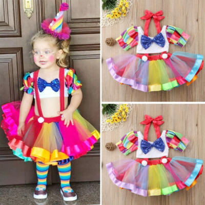 

2Pcs Toddler Kids Baby Girls Party Crop Tops Skirt Dress Outfits Clothes Costume