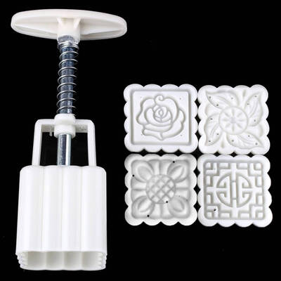 

Reusable Square Hand Press Moon Cake Cookie Maker Stamp Mold Mid-autumn Festival DIY Decoration