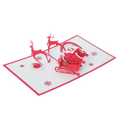

Stereo Pops Up Deer Car Card Set New Year Birthday Wedding Invitations Thanksgiving Card Postcard For Valentines Day