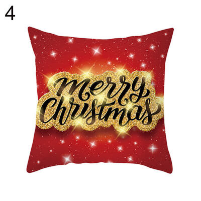 

Merry Christmas Elk Star Cushion Cover Pillow Case Home Office Sofa Chair Decor
