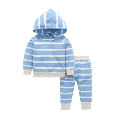 

New Autumn Baby Clothes Set Striped Long Sleeve Hoodies And Trousers Kit Kid Two-piece Outfit Set