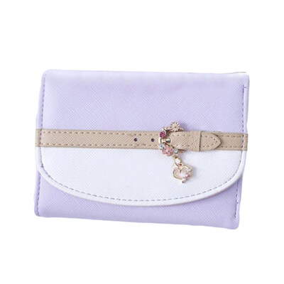 

Fashion Cute Women Faux Leather Buckle Folding Short Wallet Coin Purse Cards Bag