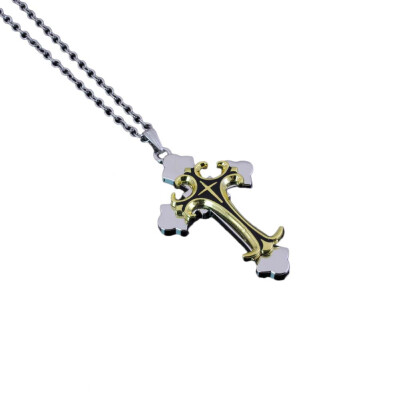 

Jewelry Cross Pendant Necklace Simple Christian Crucifix Lucky Necklaces Silver Long Chain Necklace Stainless Steel Sweater Chain