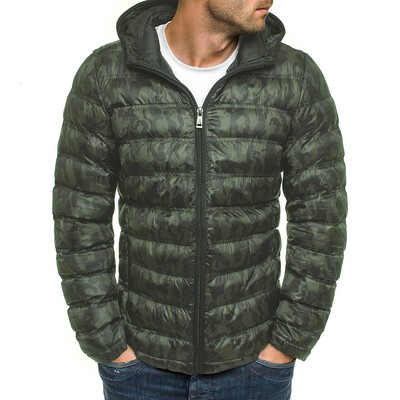

Toponeto Mens Autumn Winter Hoodie Camouflage Warm Jacket Packable Light Top Quality Coat