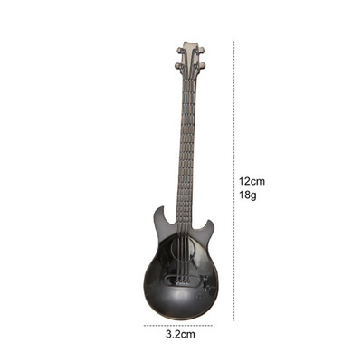 

Stainless Steel Guitar Shape Tea Coffee Spoon Cutlery Kitchen Tableware Long Handle Spoons Coffee accessories