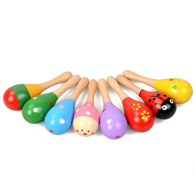 

YIWULAMini Wooden Ball Children Toys Percussion Musical Instruments Sand Hammer