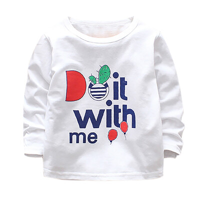 

Autumn T-Shirts Baby Boys Long Sleeve T-Shirts Kids Girls Cartoon Letter Printed Tops Tees Blouse