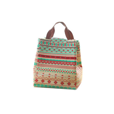

Portable Insulated Thermal Cooler Lunch Box Christmas Patterns Carry Tote Storage Bag Picnic Case