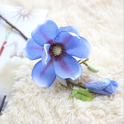 

Hot Sale on Artificial Fake Flowers Leaf Magnolia Floral Wedding Bouquet Party Home Decor Gift Wholesale