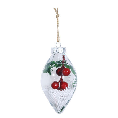 

Christmas Tree Decor Shatterproof Waterdrop Design Clear Plastic Christmas Ball Pendant For Winter Holiday Party Wedding Decor