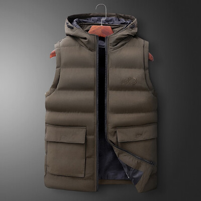 

Toponeto New Fashion Men Autumn Winter Hooded Solid Outwear Vest Jacket Tops Blouse