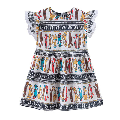 

Cotton Baby Girls Dress 2019 Summer Cute Cartoon Floral Style Children Kids Clothing Ruffles Print Boutique Dresses for 2-6 Year
