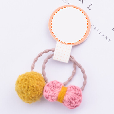 

2 Pcs Hair Accessories Baby Girl Ball Wool Elastic Headbands Holiday Party Hair Band Headwear Accessories