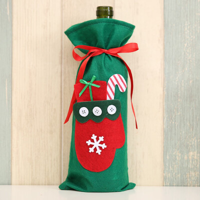 

Gobestart Red Wine Bottle Cover Bags Decoration Home Party Santa Claus Christmas