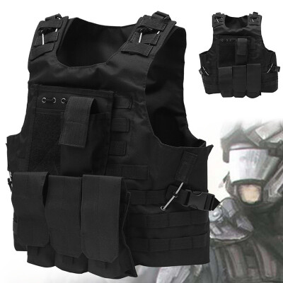 

Tactical Vest Adjustable for Military Army Molle Combat Police SWAT Plate Carrier Mag Pouches Universal Size