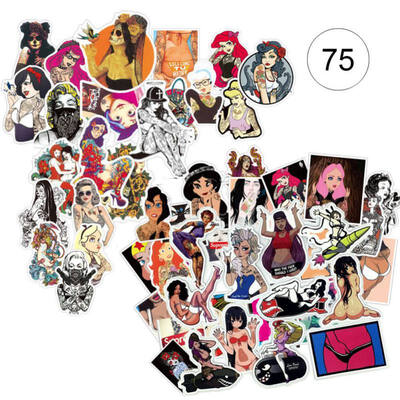 

Sexy Beauty Home Wall Luggage Sticker Graffiti Style Cartoon Sticker Self-Adhesive Decoration for Wall Furniture Random Design