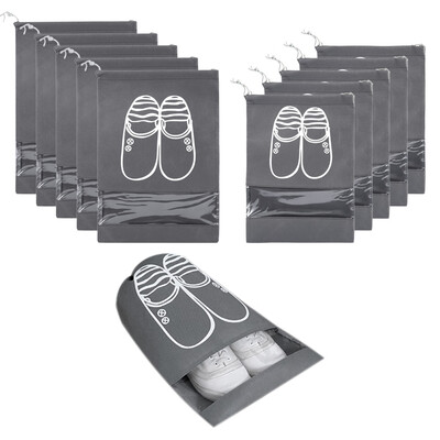 

10 Pack Non-Woven Drawstring Shoe Storage Bag Men Women Travel Gym Shoe Packing Organizer Bag Pouch