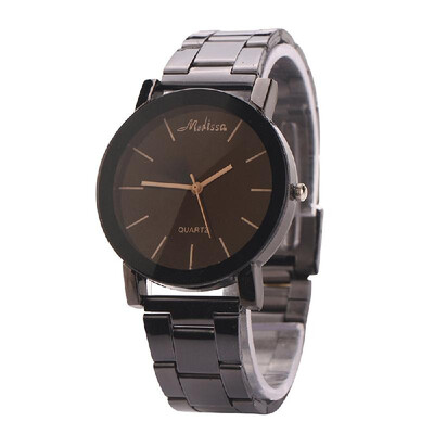 

Stylish Distinctive Couples Black Steel Strip Quartz Watch Plush Band