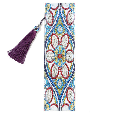 

5D DIY Diamond Painting Leather Bookmark Making Kit Special Shaped Diamond Covered With Tassel Pendant For Adults Kids