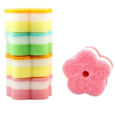 

5PCS Sponge Scouring Pad 1 Suction Cup Kitchen Scrubber Multi-purpose Scratch-free Suction Cup Cleaning Sponge Cleaning Tool