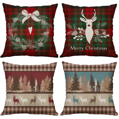 

Gobestart 4 Pcs Christmas Sofa Bed Home Decor Pillow Case Cushion Cover 45x45cm