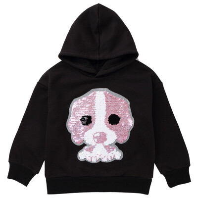 

Cartoon Dog Bling Solid With Cap Cotton Warm Lovely Girl Hoodies Long Sleeve Fashion Leisure Style Clothes