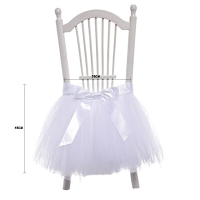 

2017 2 Colors Party Decaration Beautiful Bow Tulle Chair Skirt Tutu Weeding For Festival Wedding Birthday Party Supply