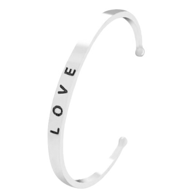 

1PC 1pcs 2019 New Love Lettering Opening Bracelet Women Bangles