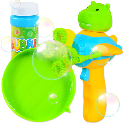 

Siaonvr Childrens cartoon hand-held automatic electric four-hole blowing bubble toy