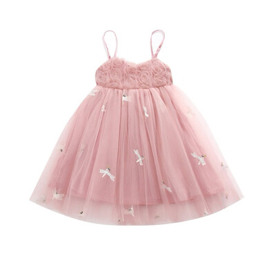 

Baby Girl Clothes Summer Casual Baby Girls Dress Mesh Design Floral Dress Kids Toddler Sleeveless Pageant Strap Sundress