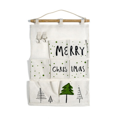 

Christmas Printed Cloth Storage Bag Creative Christmas Door Decor Storage Bag