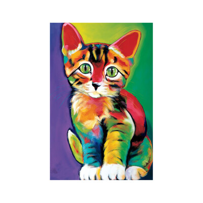 

Rhinestone Embroidery Pictures 5D DIY Painting Color Cat Cross-stitch Drawings Needlework Stitchwork Wall Decor