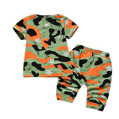 

Summer Clothing Set Boy Clothes Kids Thick Short Sleeves Camouflage ShirtShorts 2pcs Suit Children Clothing